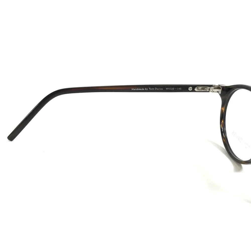 Tom Davies Eyeglasses Frames TD762 Col.1007 Dark Brown Tortoise Round 49-20-145